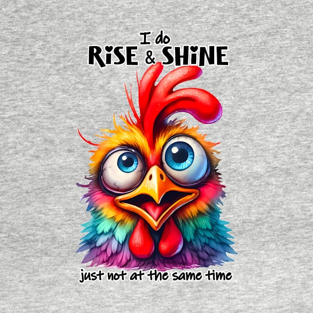 I do rise and shine just not at the same time funny chicken by Fun Planet